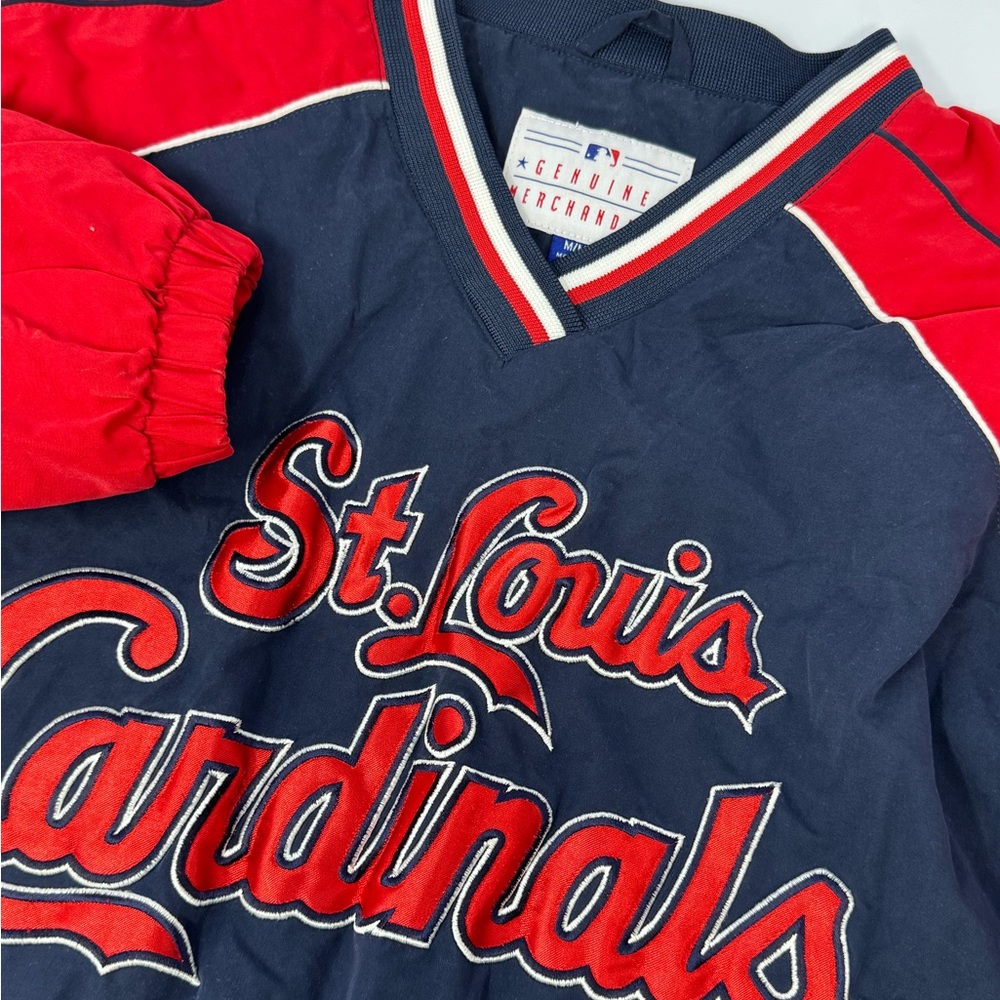 St. Louis Cardinals Pullover Windbreaker Mens G-III Apparel MLB Navy/Red Med L2